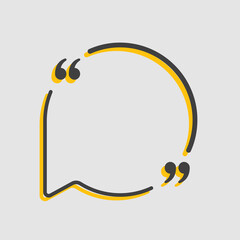 Quote circle text with bracket, vector background