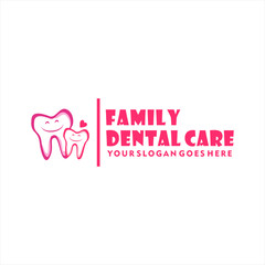 Family Dental Love logo design with tooth icon