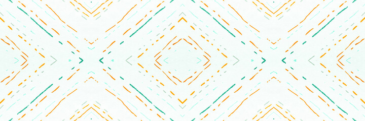 Ethnic Diamond. Painted Color Zigzags Ornament. 