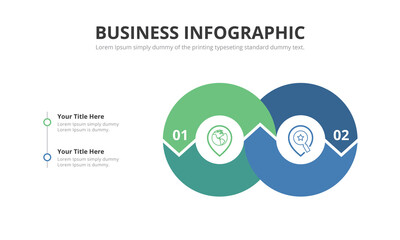Vector infographic design template with 2 options or steps. workflow layout, info graph, flow chart.