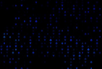 Dark BLUE vector template with poker symbols.