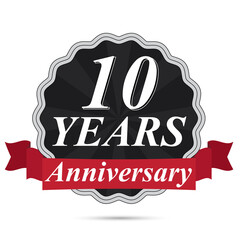 10 years anniversary label