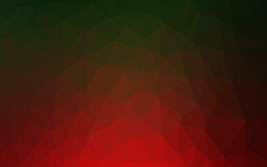 Dark Green, Red vector low poly cover.