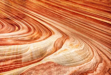 Fotobehang Detailed wavy natural background of petrified dune © Fyle