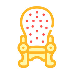 king throne color icon vector flat illustration
