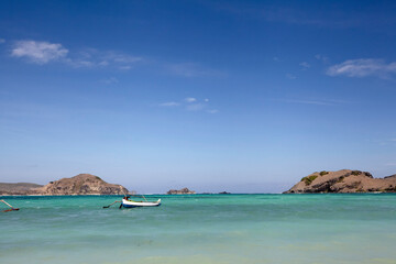 the beautiful coastal scenery in the Kuta, Lombok island
