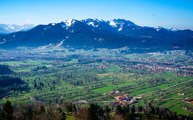 view at the isartal near the village bad toelz - bavaria