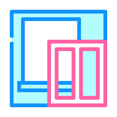 window installation color icon vector flat illustration