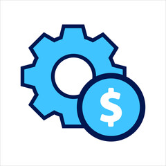 setting icon. setting with money symbol. Concept of financial adjustment. Vector illustration, vector icon concept.