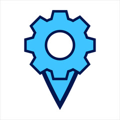 setting icon. setting with location symbol. Concept of location setting . Vector illustration, vector icon concept.