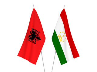 Republic of Albania and Tajikistan flags