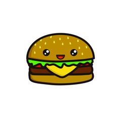 Yummy kawaii burger Illustration