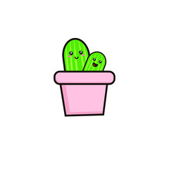 Fototapeta na wymiar Cactus in cute pot Illustration