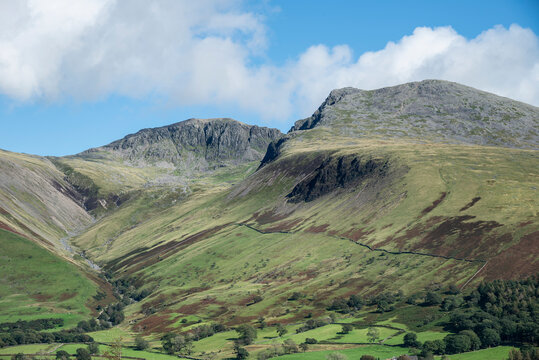 Stunning late Summer landscape of England's highest mountain, Scafell Pike in the stunning Lake District