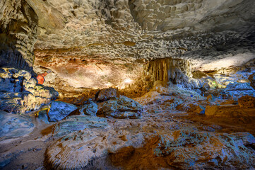 Hang Sung Sot Cave or Surprise Cave in Halong bay, Vietnam.