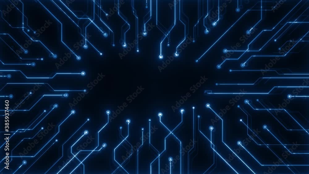 Poster abstract cyber technology chipset motherboard background animation/ 4k animation of an abstract comp