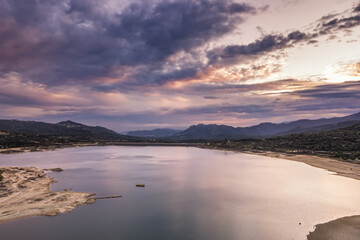 Sunrise over Lac de Codole in Corsica
