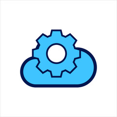 setting icon. setting with cloud symbol. Concept of cloud computing setting . Vector illustration, vector icon concept.