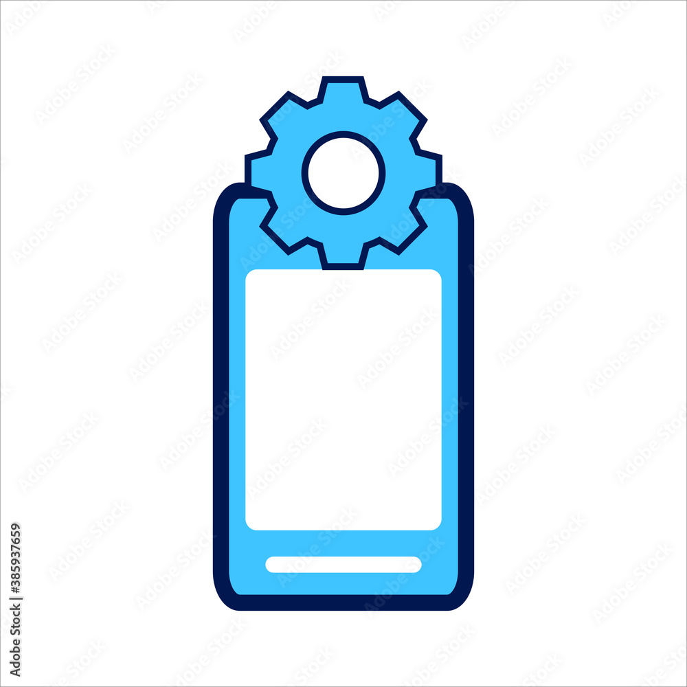 Poster setting icon. setting with smartphone symbol. vector illustration, vector icon concept.