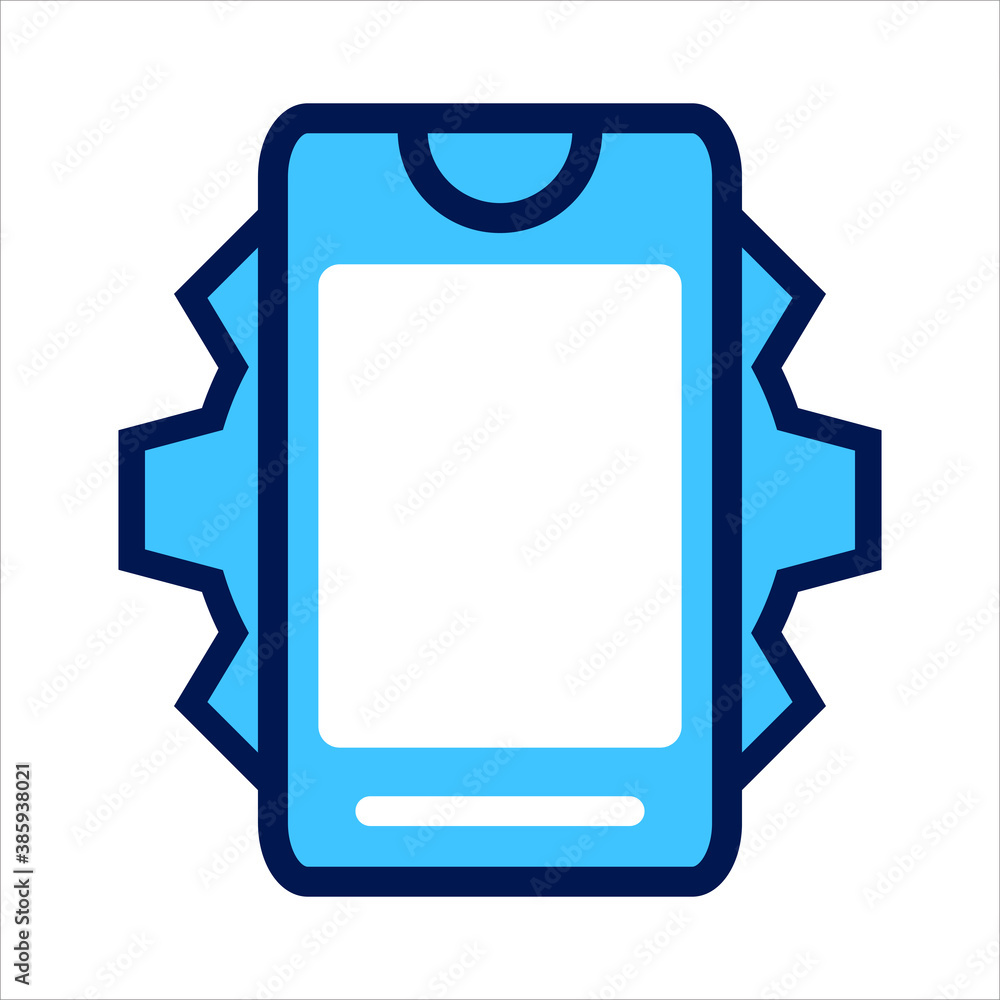 Poster setting icon. setting with smartphone symbol. vector illustration, vector icon concept.