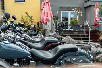 Motorcycle parked in the street