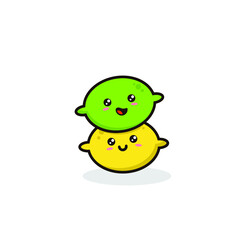 Happy lemon and lime Illustration