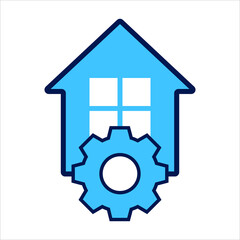 setting icon. setting with house symbol. Concept of smart house  . Vector illustration, vector icon concept.