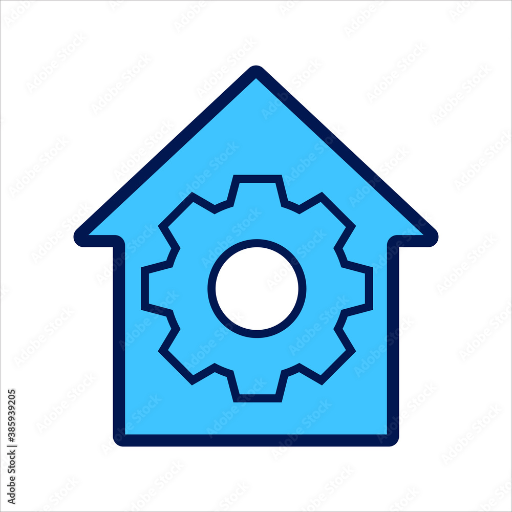 Poster setting icon. setting with house symbol. concept of smart house . vector illustration, vector icon c