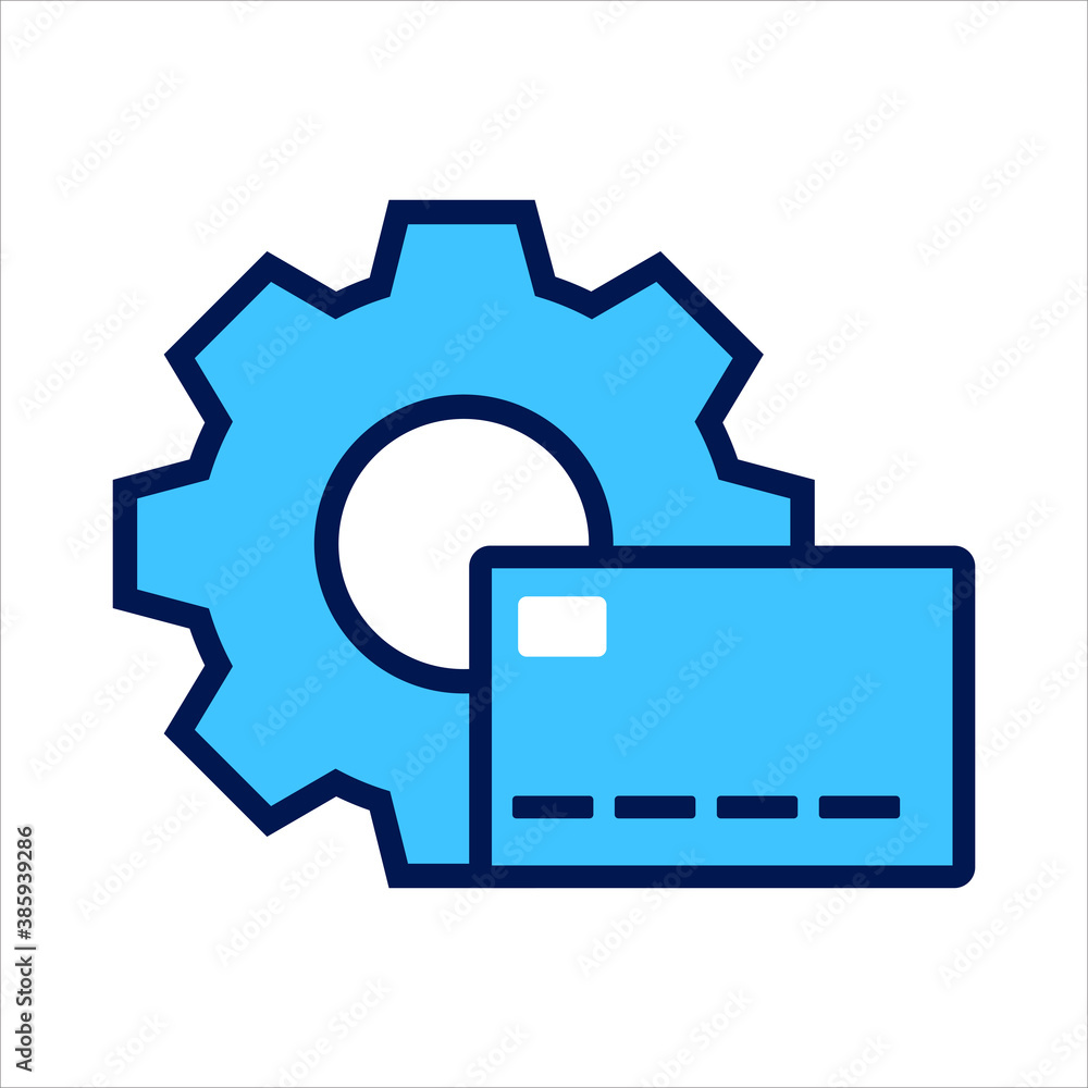 Aufkleber setting icon. setting with credit card symbol. concept of financial setting . vector illustration, v