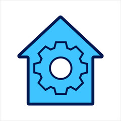 setting icon. setting with house symbol. Concept of smart house  . Vector illustration, vector icon concept.