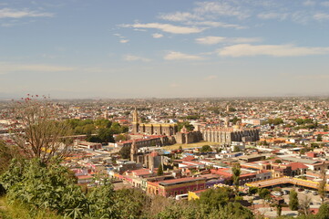 The city of Heroica Puebla de Zaragoza at the foot of the Popocatepetl volcano, Mexico