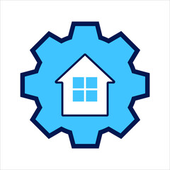 setting icon. setting with house symbol. Concept of smart house  . Vector illustration, vector icon concept.
