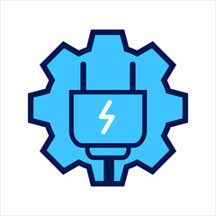 setting icon. setting with power symbol. Concept of power setting . Vector illustration, vector icon concept.