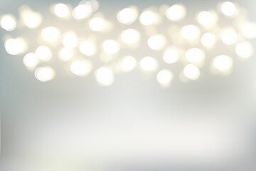 vector abstract bright christmas bokeh light on silver grey background