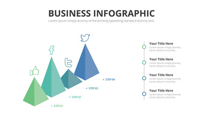 Business infographic. Arrow chart with 4 step Vector template.