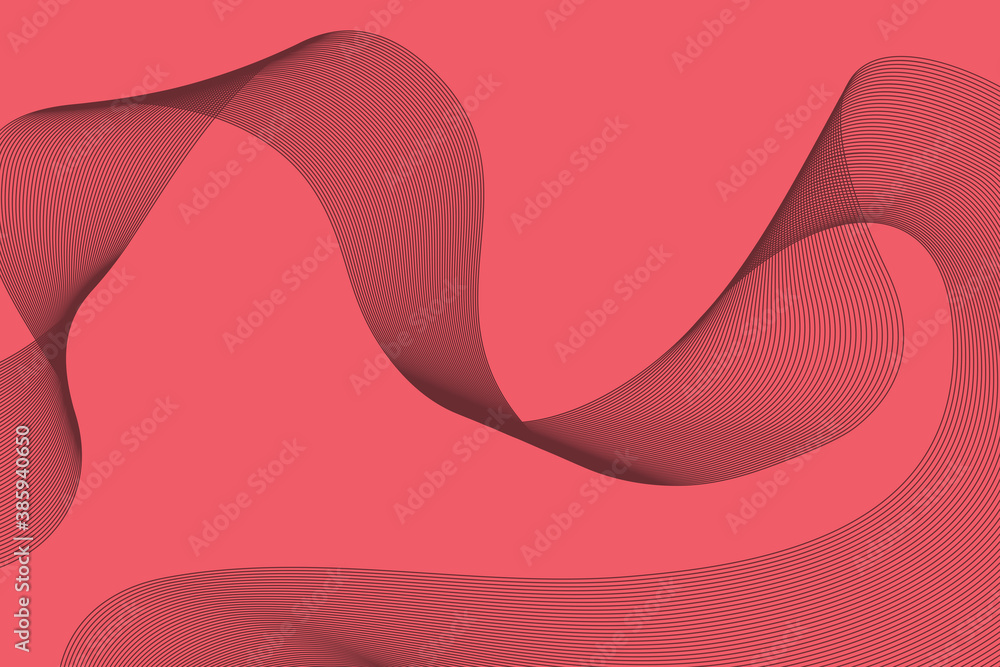 Wall mural abstract background made with repeated curvy lines in wave abstraction. simple, modern, creative geo