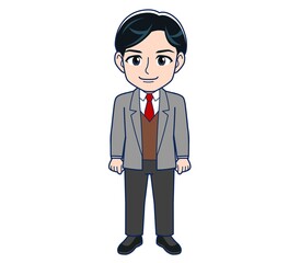 Male teacher in a gray jacketA