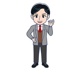 Male teacher in a gray jacketA