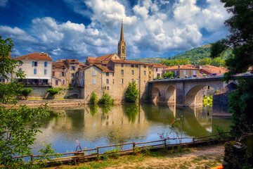 Fototapeta na wymiar Saint-Antonin-Noble-Val, a commune in the Tarn region of France