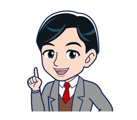 Male teacher in a gray jacketA