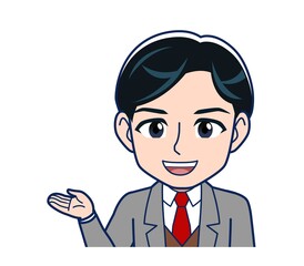 Male teacher in a gray jacketA