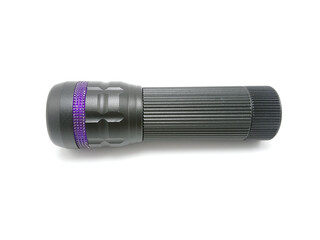 Black portable flashlight battery operated with led light