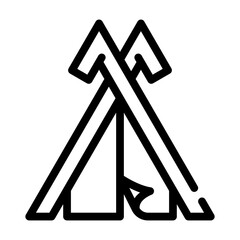 viking house line icon vector black illustration