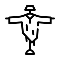 garden scarecrow line icon vector black illustration