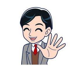 Male teacher in a gray jacketA