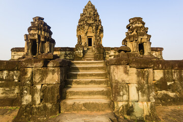 The five-level temple mountain Bakong is located near the city of Siem Reap in Cambodia