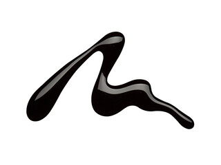 Blot of black nail polish isolated on white