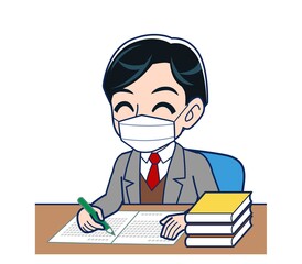 Male teacher in a gray jacketA