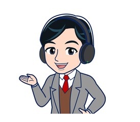 Male teacher in a gray jacketA