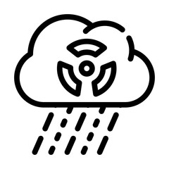 acid rain line icon vector black illustration